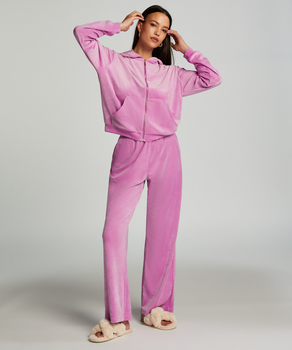 Velours Pyjama Pants, Pink