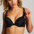 Padded underwired bikini top Luxe Cup E +, Black