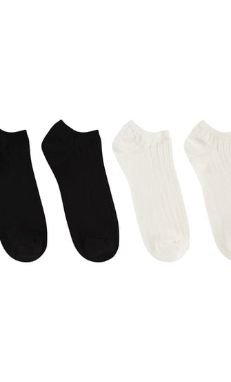 2 pairs of ribbed socks, Black