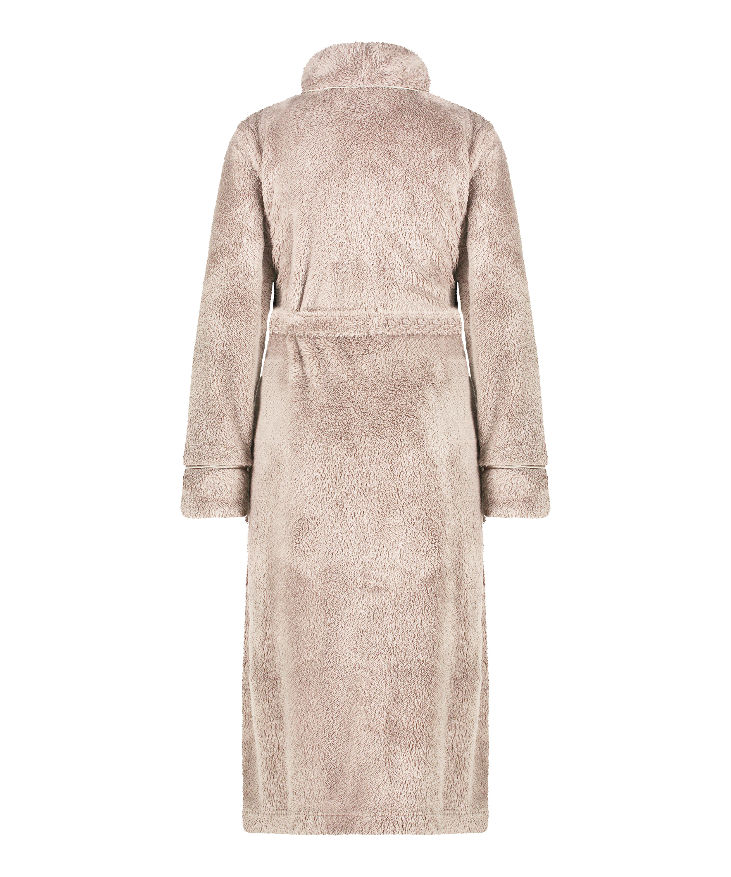Fleece Bathrobe, Brown, main