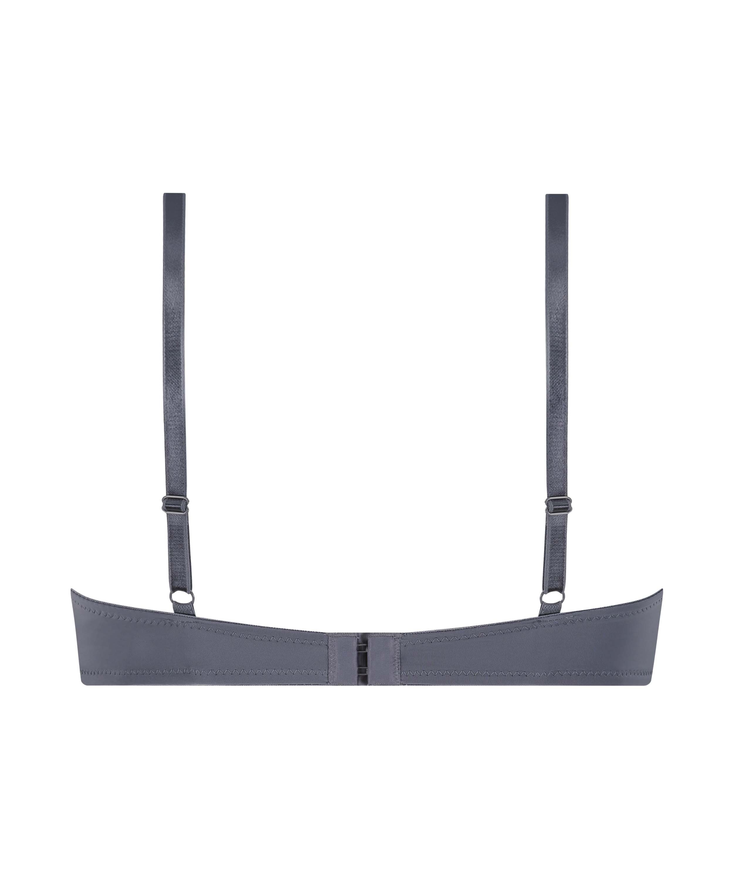 Plunge Padded Underwired Bra, Grey, main