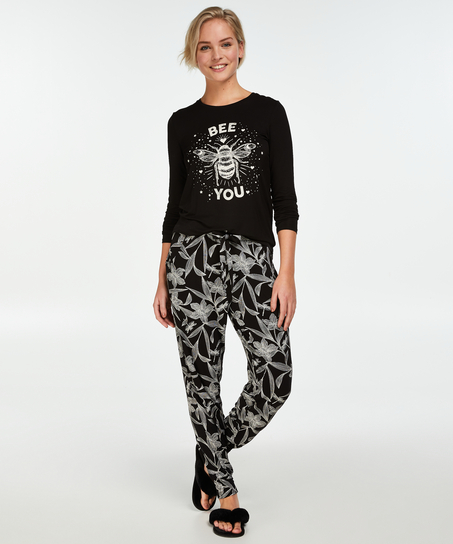 Jersey Pyjama Pants, Black