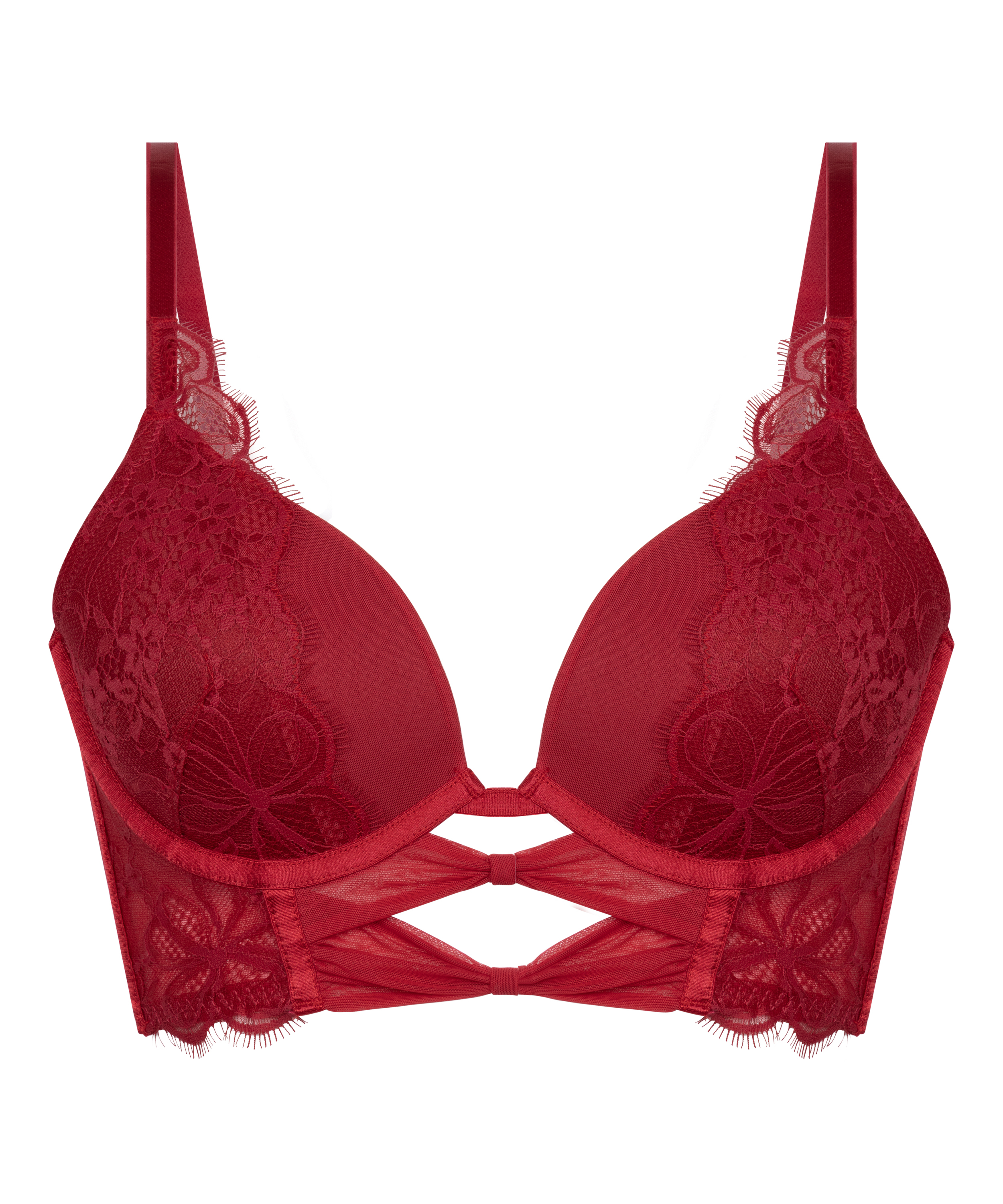 Marianna Push-Up Longline Bra, Red, main