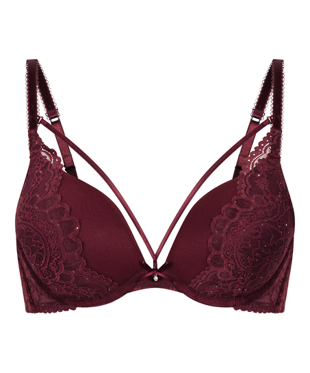 Isadora Padded Underwired Push-Up Bra, Red