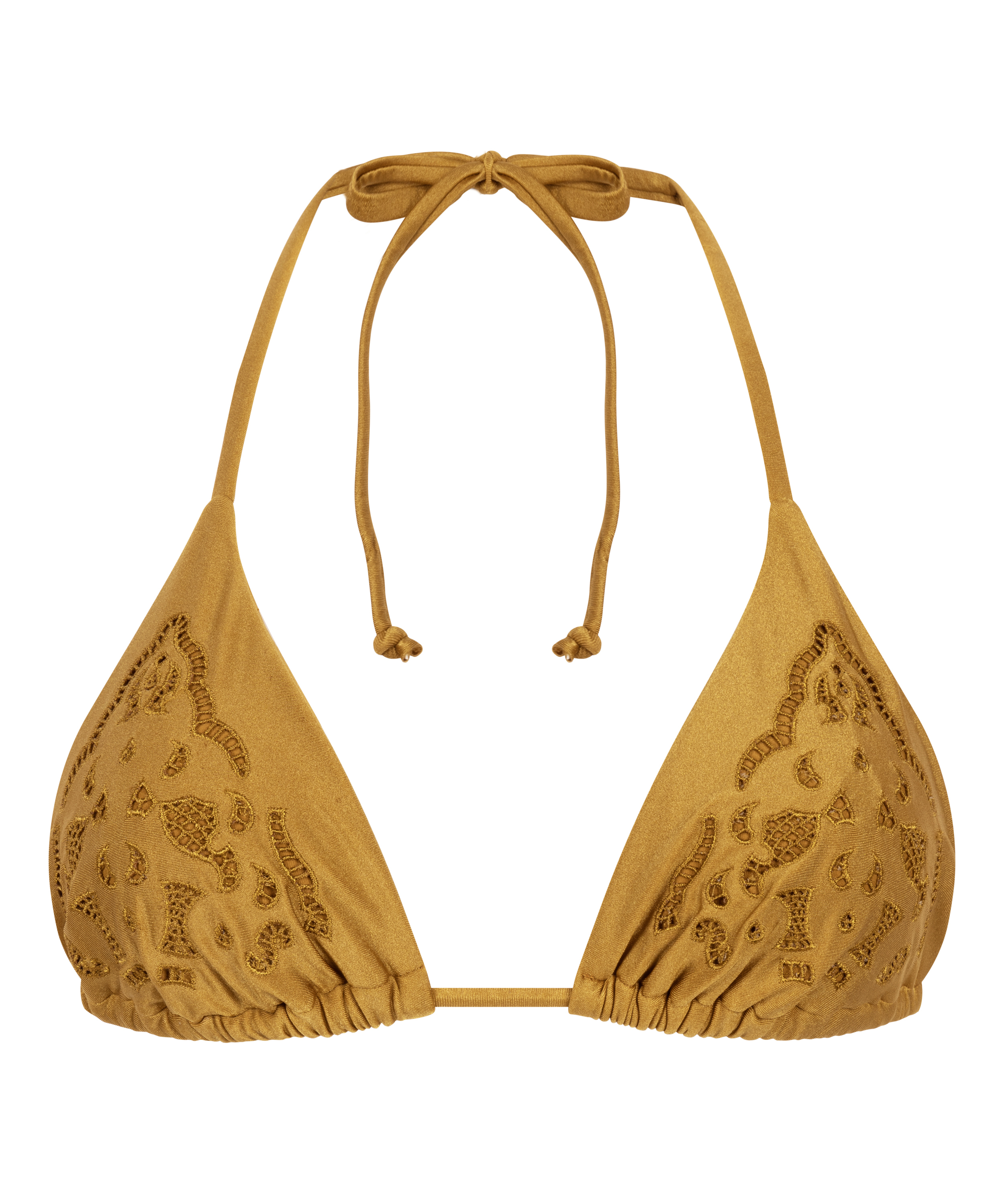 Boho Triangle Bikini Top, Yellow, main