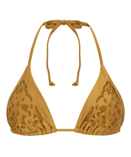 Boho Triangle Bikini Top, Yellow