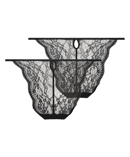 2-pack Isabelle Brazilian knickers, Black