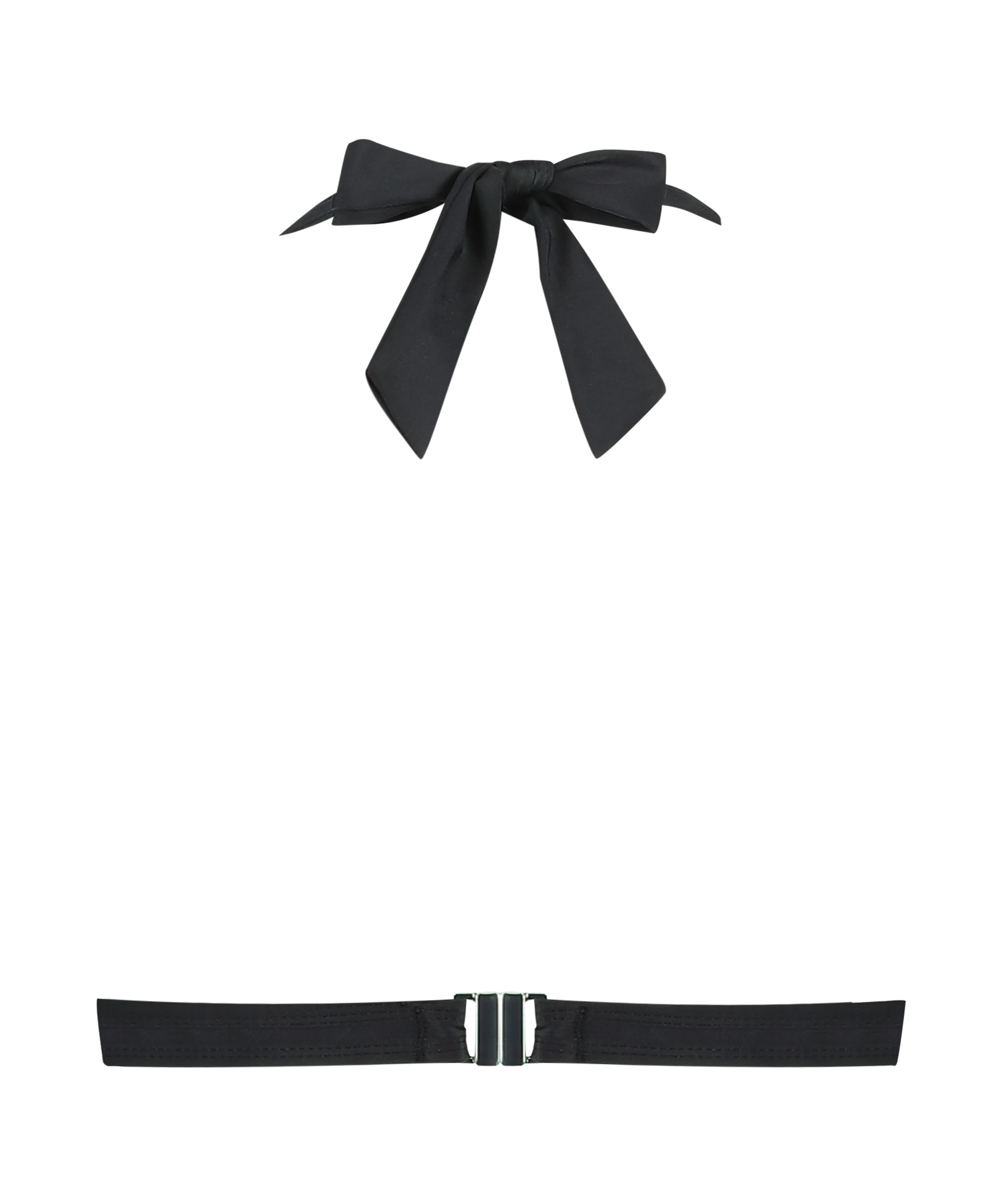 Luxe Triangle Bikini Top, Black, main