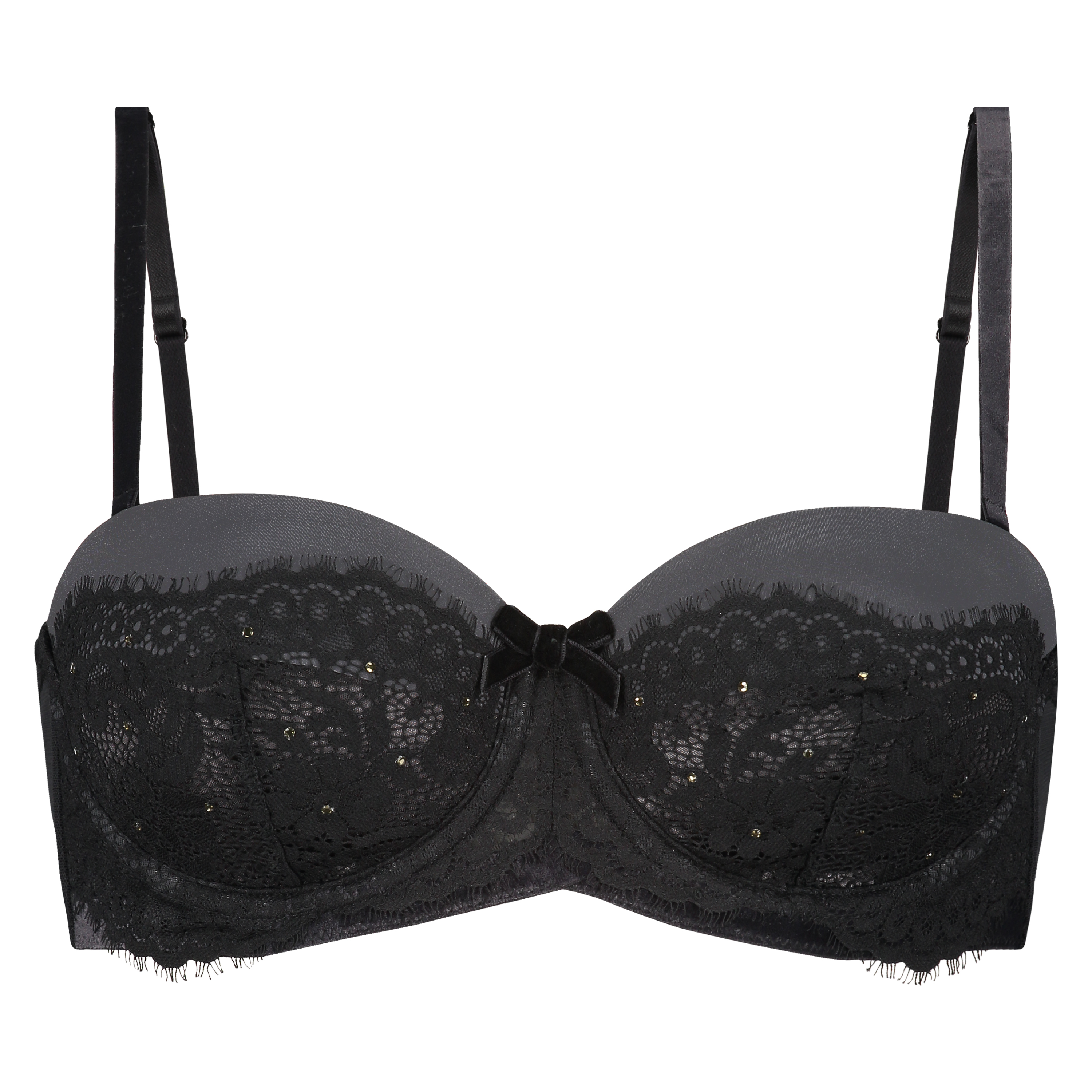 Donatella padded strapless underwired bra, Black, main