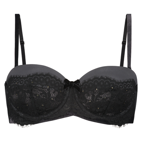 Donatella padded strapless underwired bra, Black