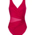 Shaping Shell Mesh Swimsuit, Pink