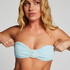 Crinkle Bandeau Bikini Top, Blue