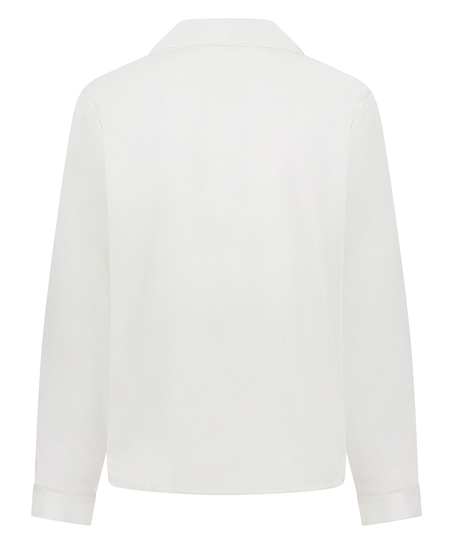 Satin Long-Sleeved Jacket, White