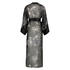 Lotus long chiffon kimono, Black