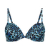 Leo padded underwired bikini top, Blue