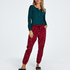 Twill Pyjama Pants, Red