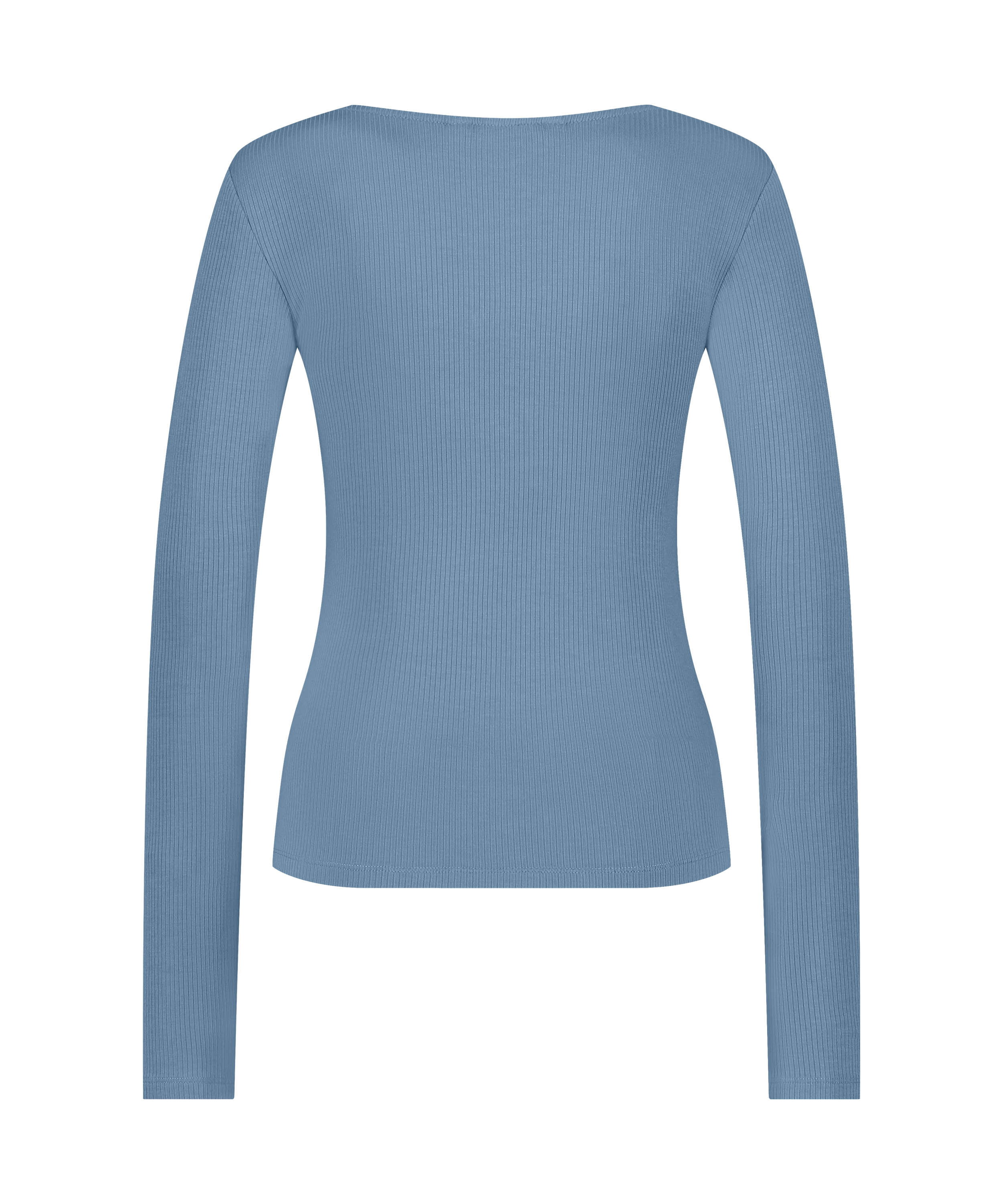 Ribbed Pyjama Top, Blue, main
