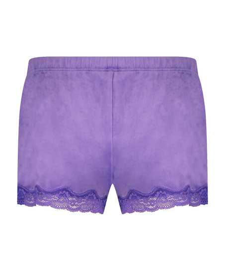 Velvet lace shorts, Purple