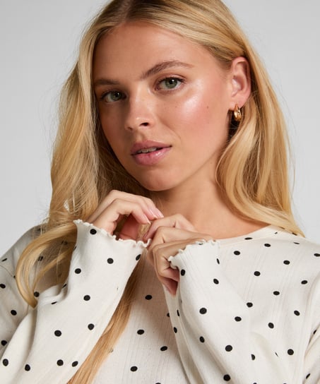 Pyjama Top Loose Pointelle, White