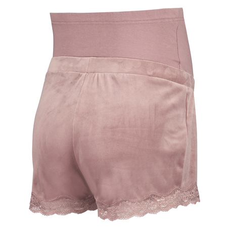 Velours maternity shorts, Pink