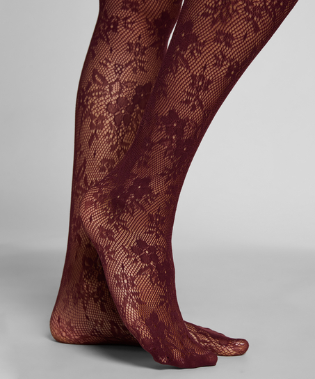 Tights Allover Lace, Red