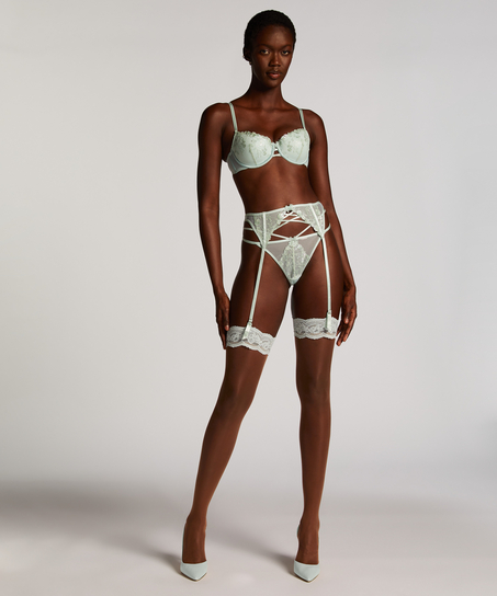 Stocking 15 Denier Fancy Lace Top, Green