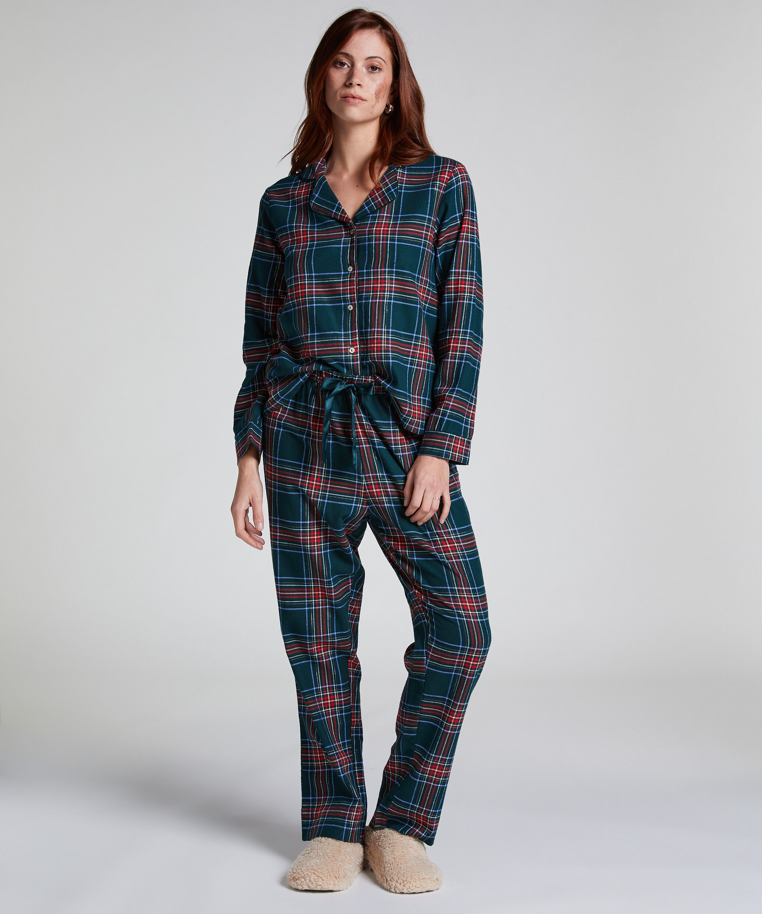 Flannel Pyjama Set, Green