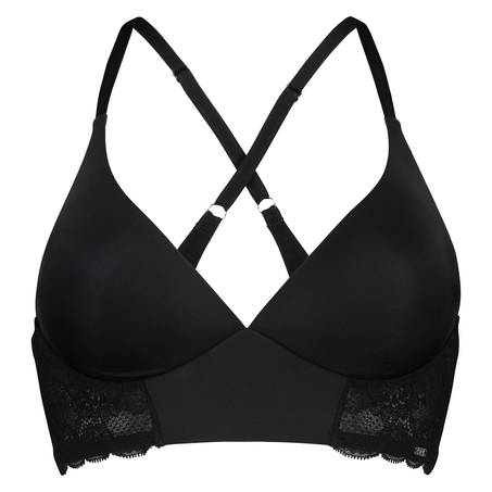 Hope Lace Padded Non-Underwired Bra, Black