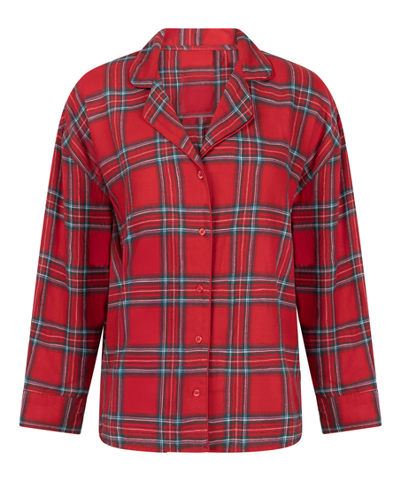 Flannel Pyjama Top, Red