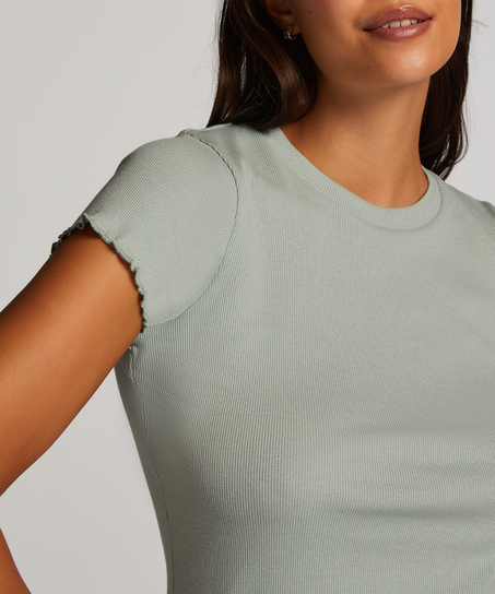 Short Sleeve Cotton Shirt, Green