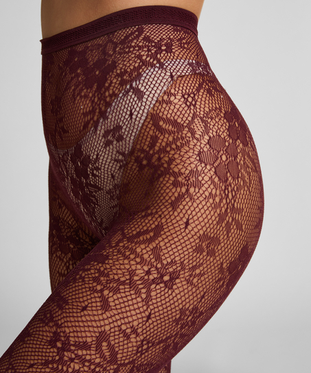 Tights Allover Lace, Red