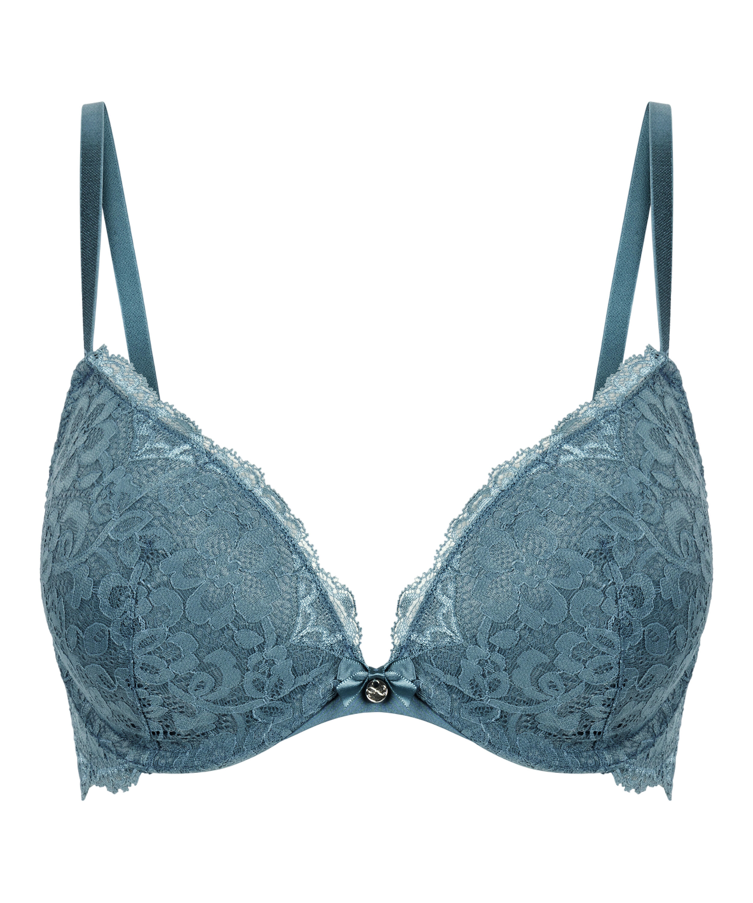 Marine Padded Underwired Push-Up Bra, Blue