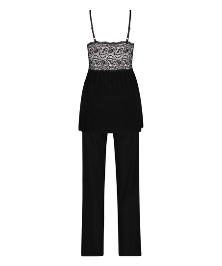 Vera Lace Pyjama Set, Black
