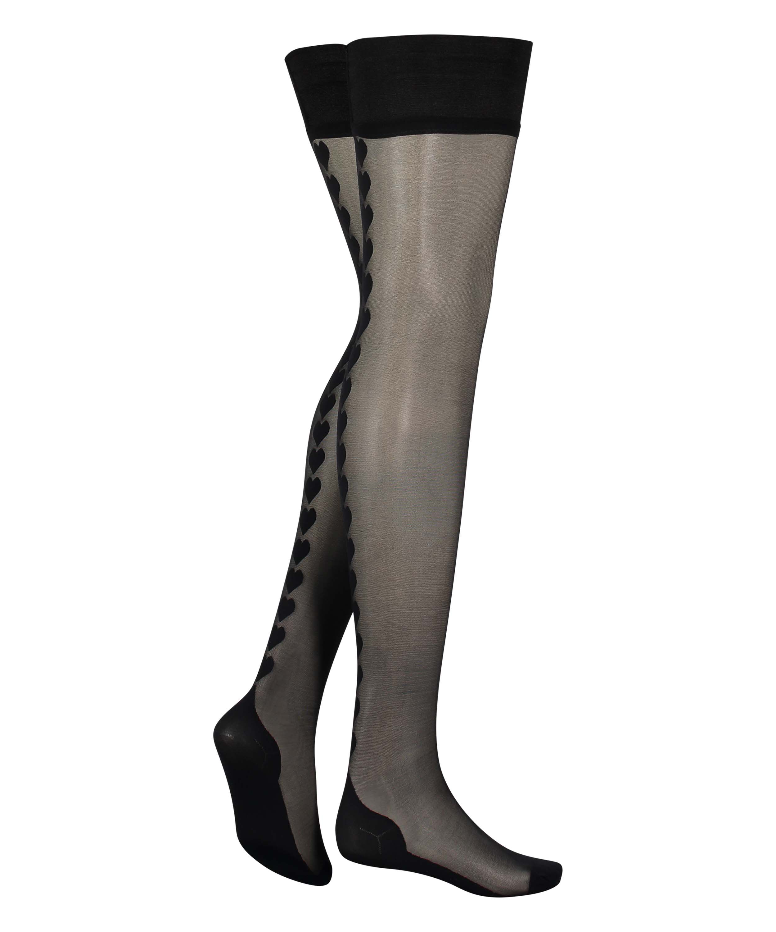 15 Denier Hold-Ups Heart, Black