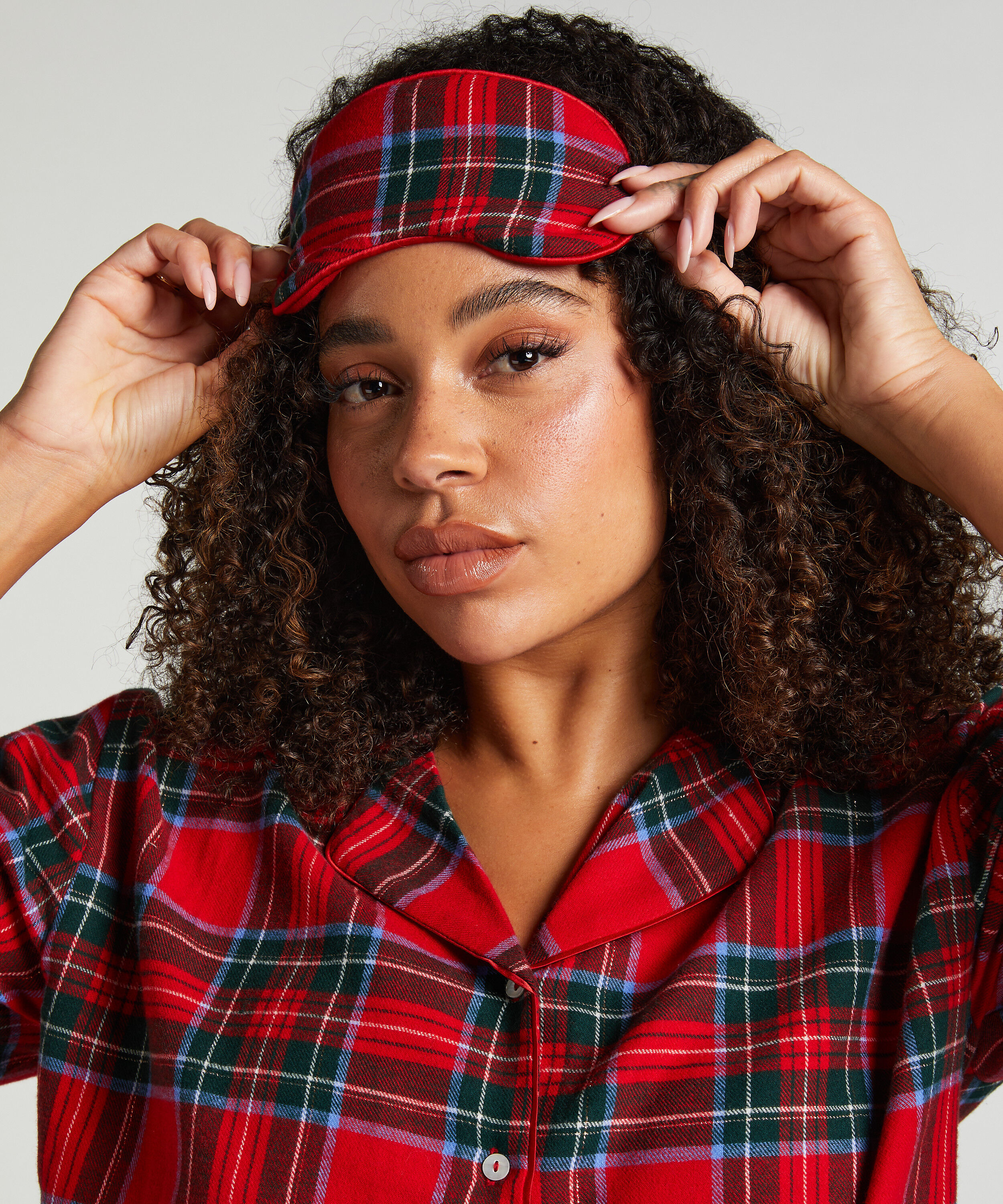 Flannel Sleeping Mask, Red