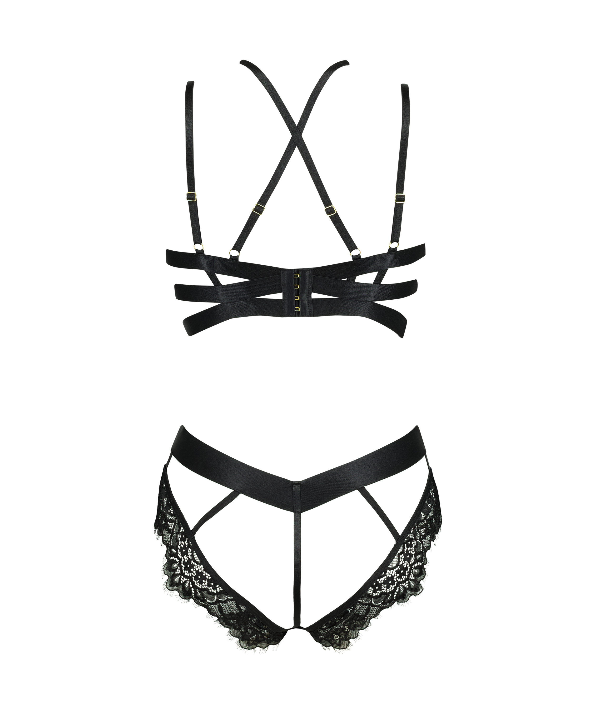 Private Flora Open Crotch Body, Black, main