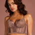Erika padded longline underwired bra, Brown