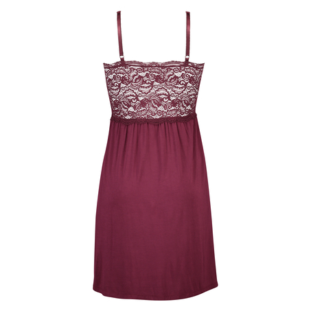 Jersey lace slipdress, Red