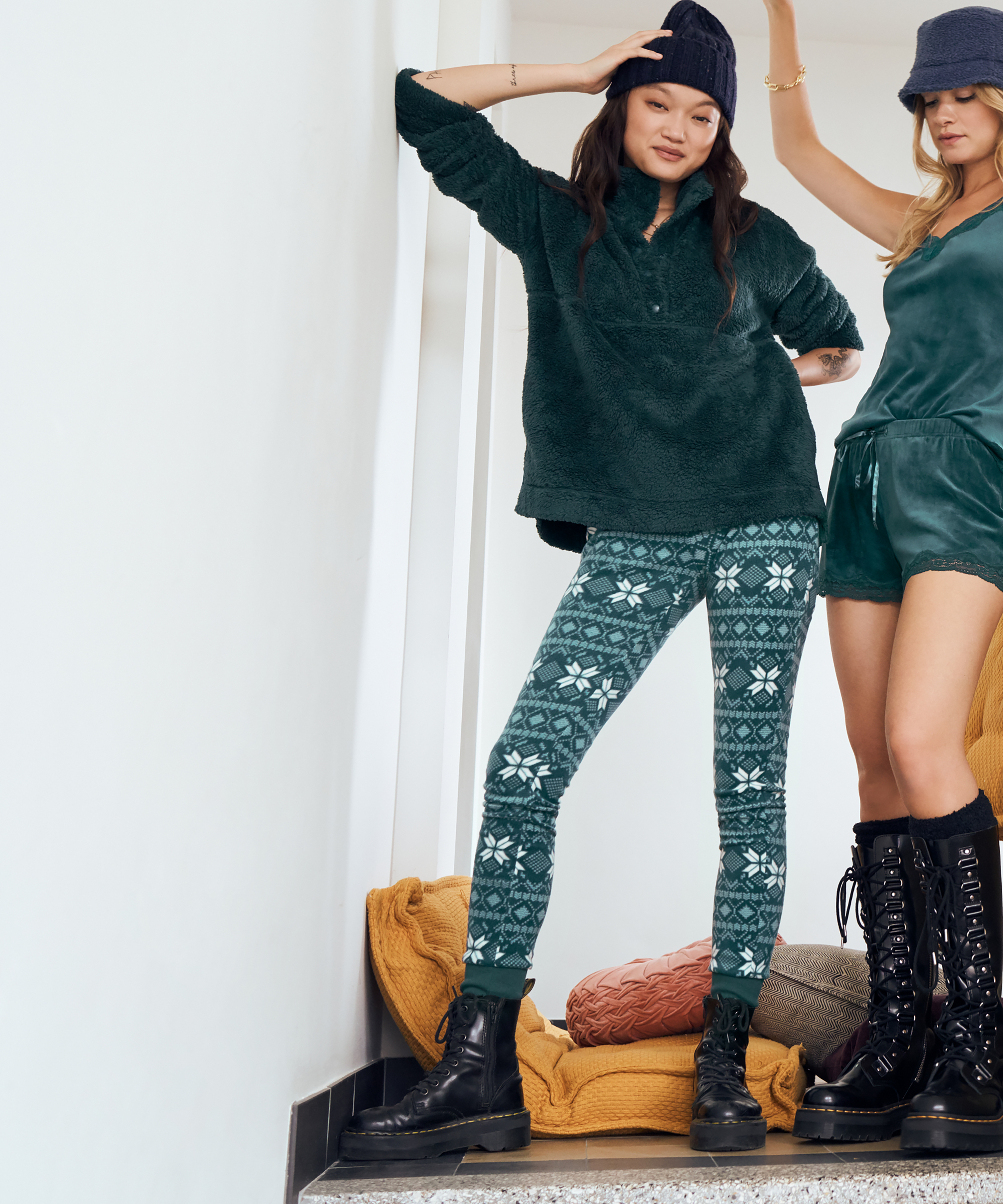 Micro Fleece Leggings, Blue, main