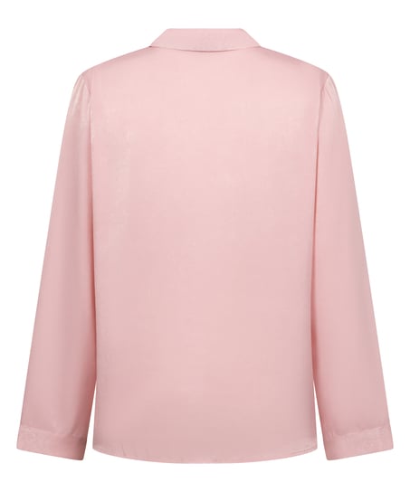 Satin Long-Sleeved Jacket, Pink