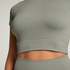 HKMX Seamless Sport Cropped Top, Green