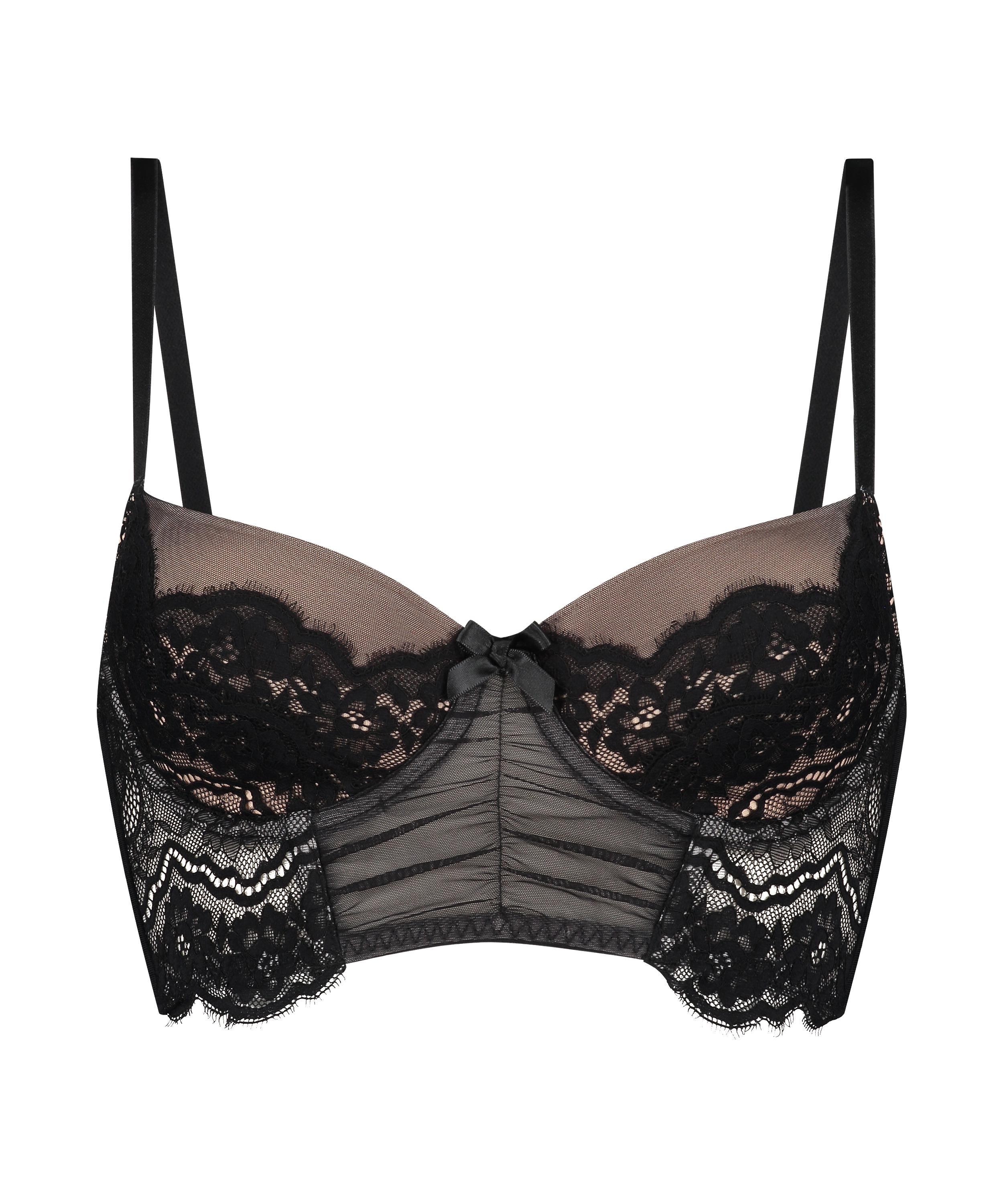Allison Padded Longline Underwired Bra Rebecca Mir, Black, main