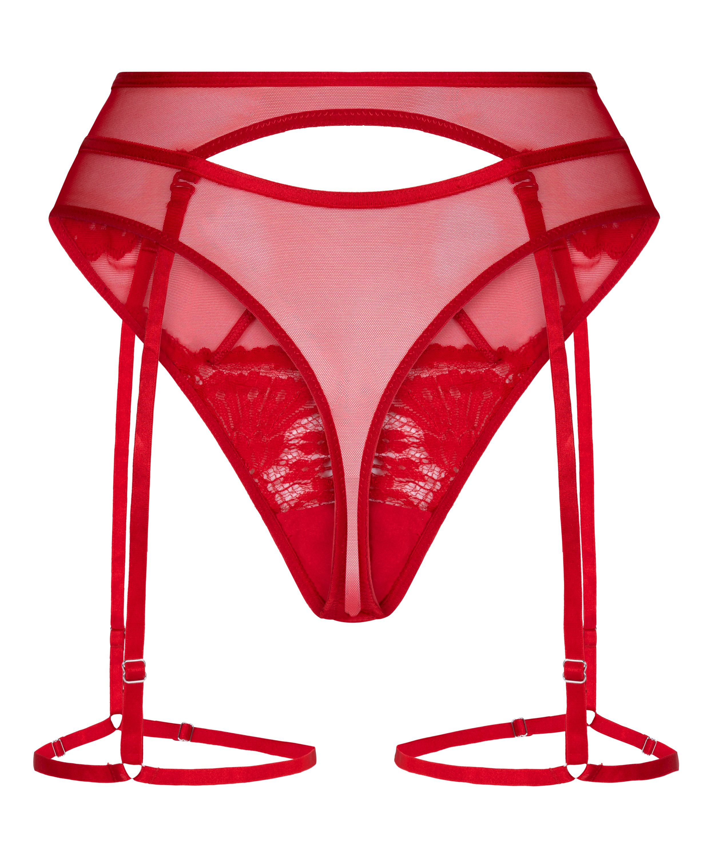 Withney Suspender Thong, Red, main