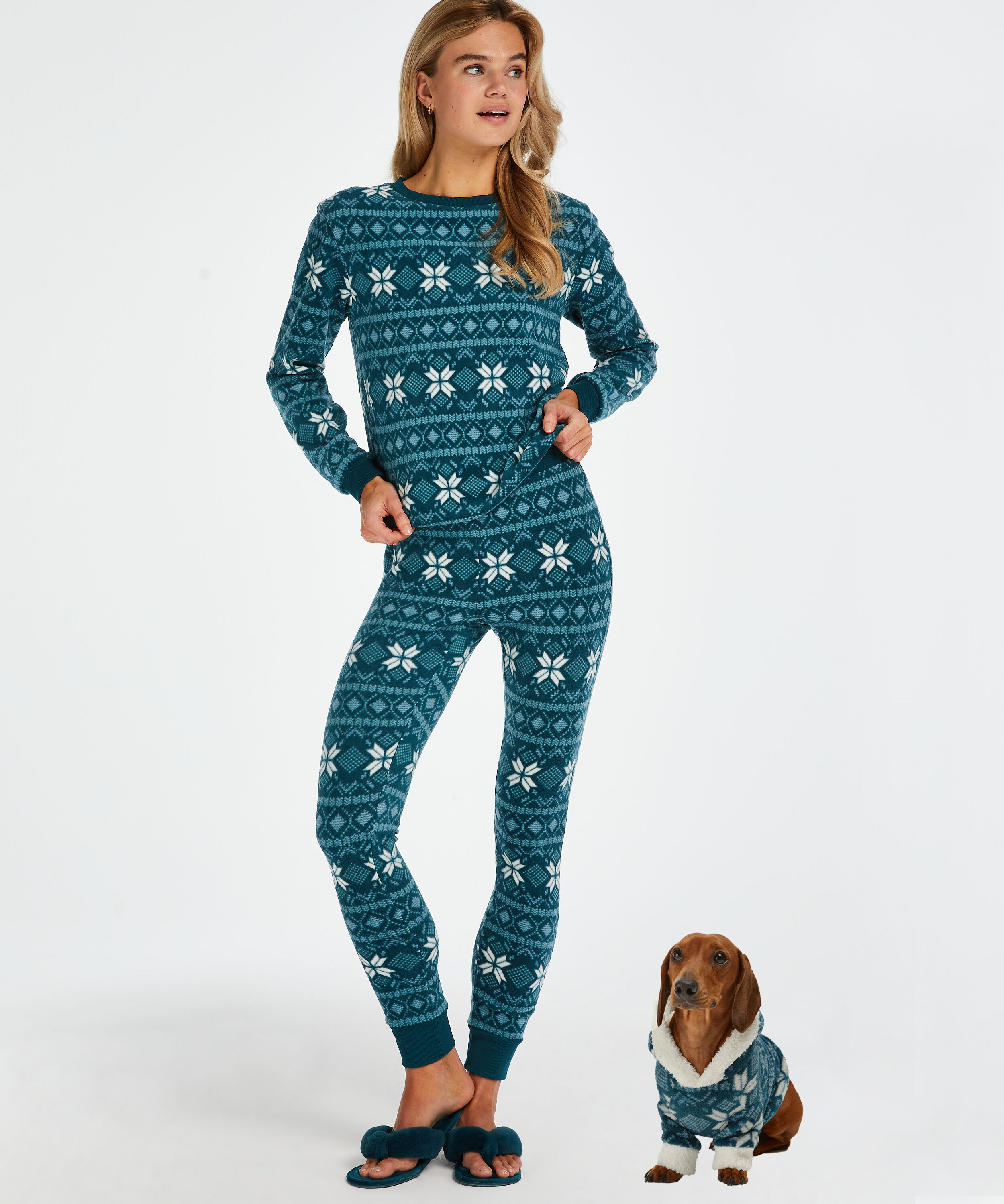 Fleece Pyjama Set, Blue
