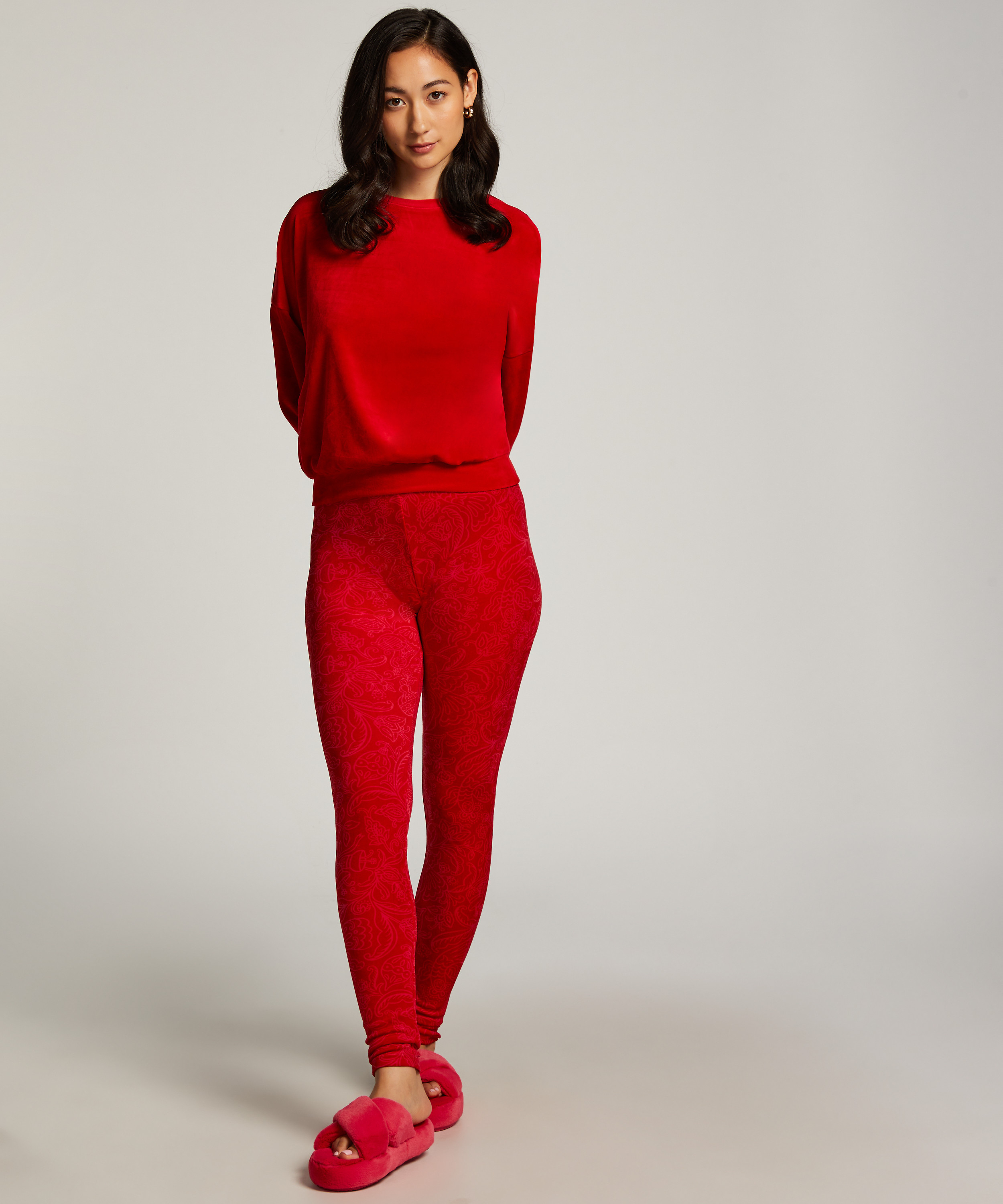 Legging Velours, Red, main