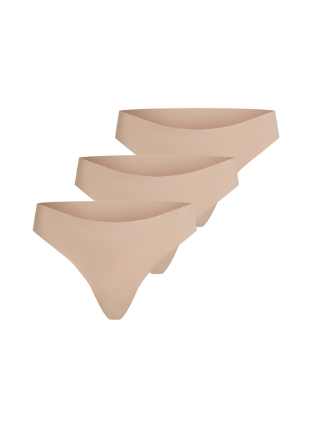 3-Pack Invisible Thong, Beige