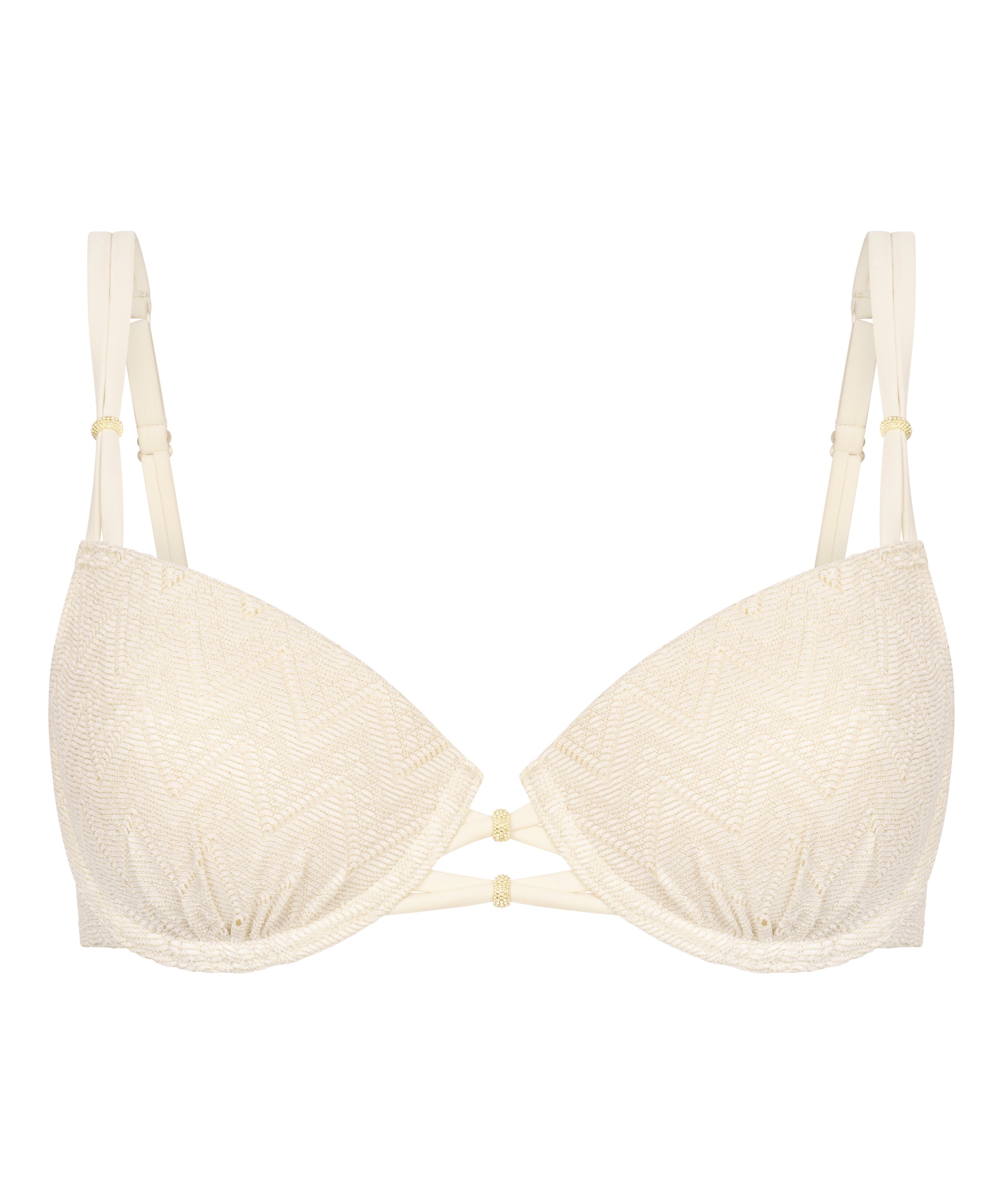 Crochet Bikini Top, White, main