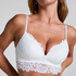 Shiloh Padded Non-wired Longline Bra, White