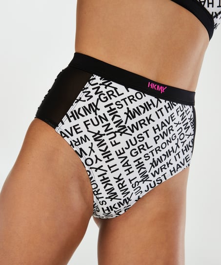 HKMX High Waist Cheeky Bikini Bottoms, White