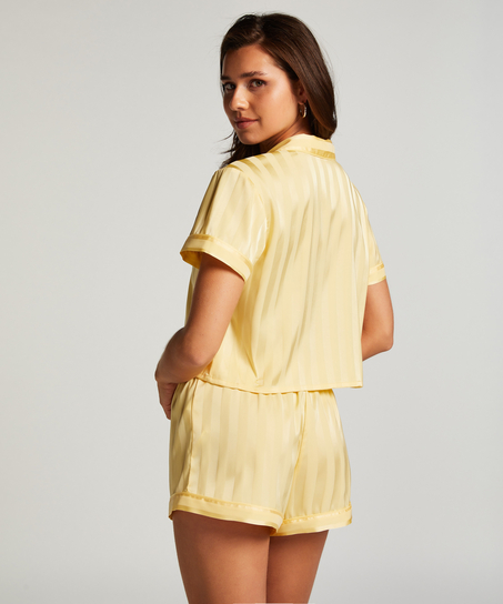 Satin Pyjama Set, Yellow